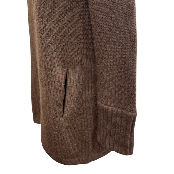 Kinross Cardigan 100% Cashmere Mock Neck Pockets One Button Cozy Sweater Women M - Picture 3 of 12